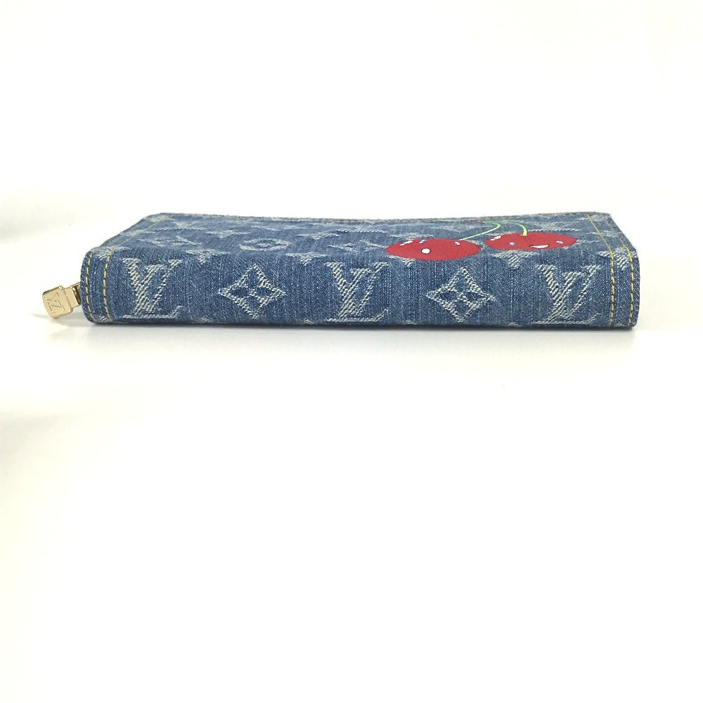 長財布 M23161 LV × TM ジッピー・ウォレット 村上隆コラボ モノグラムデニム ロングウォレット ラウンドファスナー ブルー
