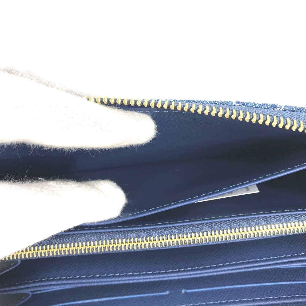 長財布 M23161 LV × TM ジッピー・ウォレット 村上隆コラボ モノグラムデニム ロングウォレット ラウンドファスナー ブルー