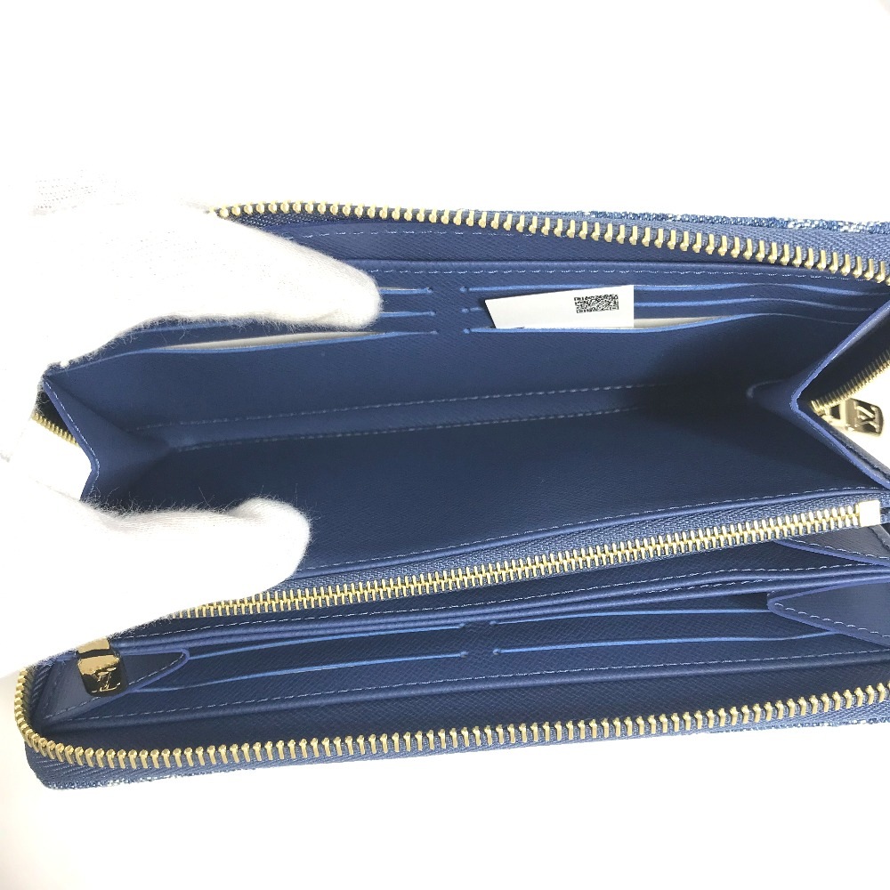 長財布 M23161 LV × TM ジッピー・ウォレット 村上隆コラボ モノグラムデニム ロングウォレット ラウンドファスナー ブルー