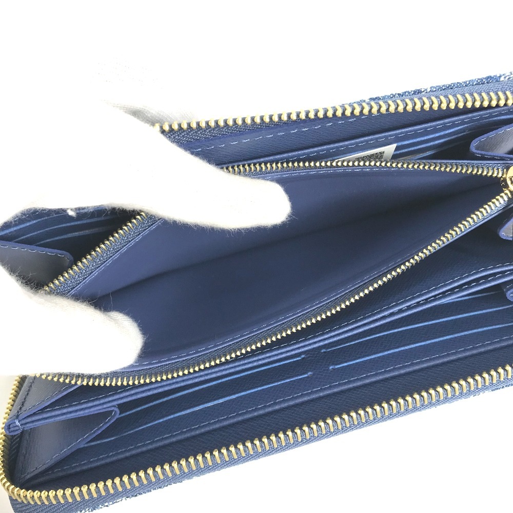 長財布 M23161 LV × TM ジッピー・ウォレット 村上隆コラボ モノグラムデニム ロングウォレット ラウンドファスナー ブルー