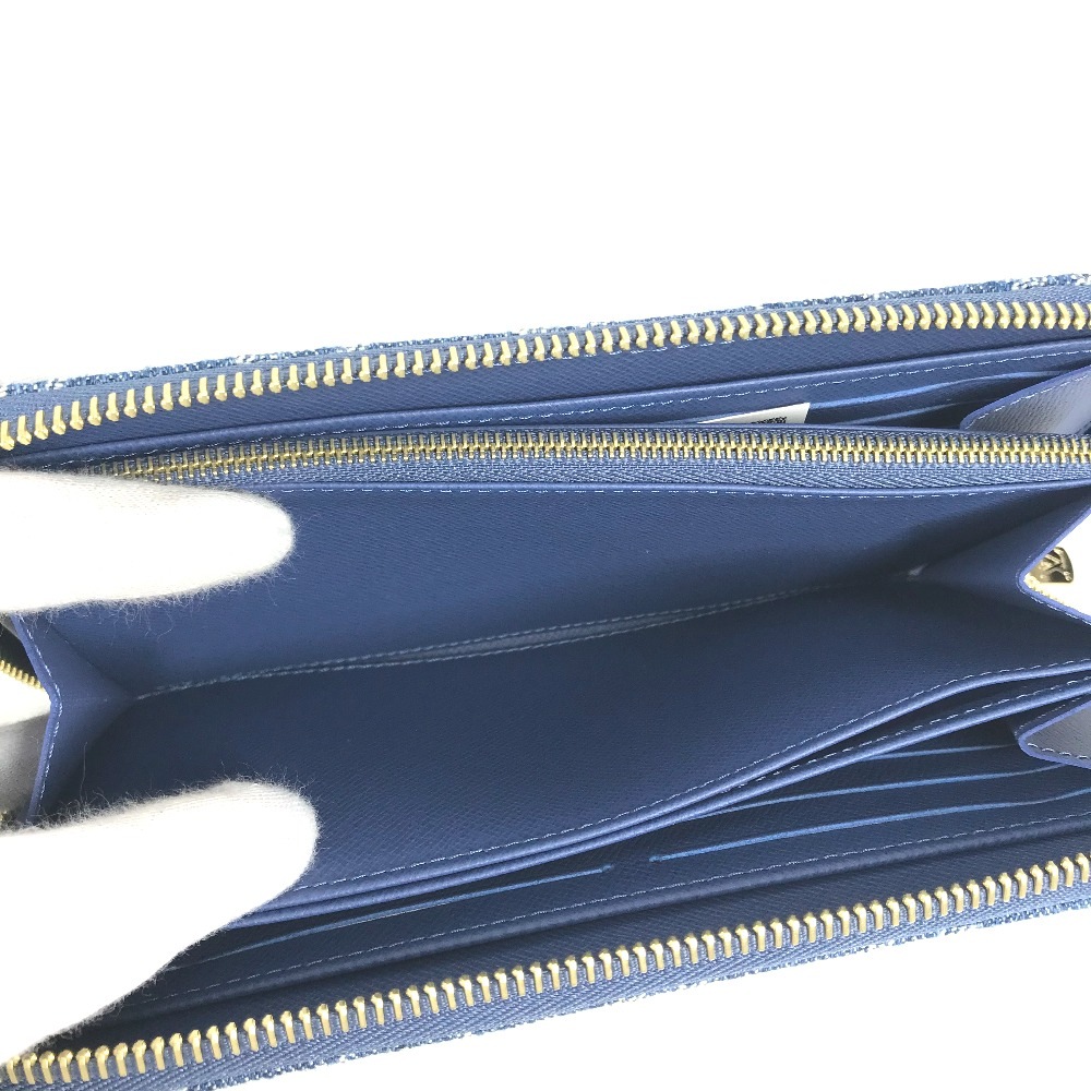 長財布 M23161 LV × TM ジッピー・ウォレット 村上隆コラボ モノグラムデニム ロングウォレット ラウンドファスナー ブルー