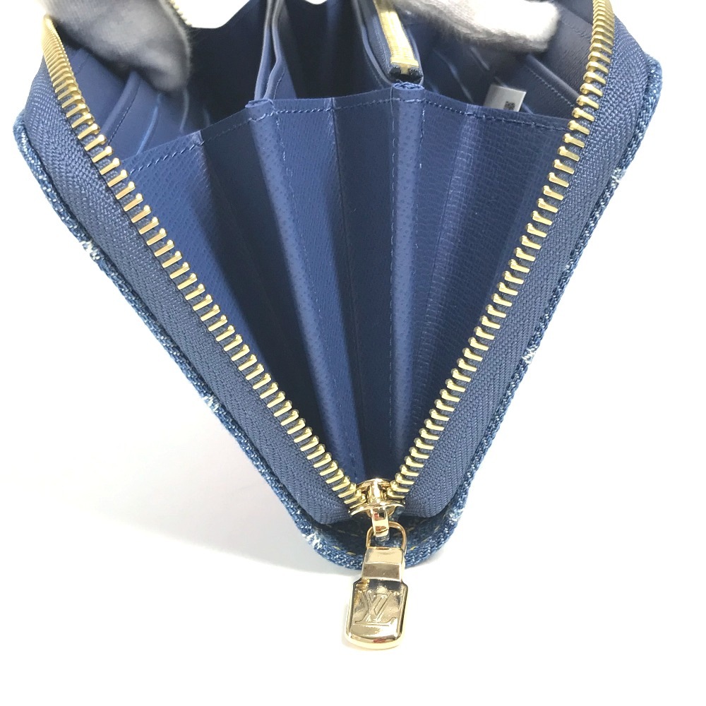 長財布 M23161 LV × TM ジッピー・ウォレット 村上隆コラボ モノグラムデニム ロングウォレット ラウンドファスナー ブルー