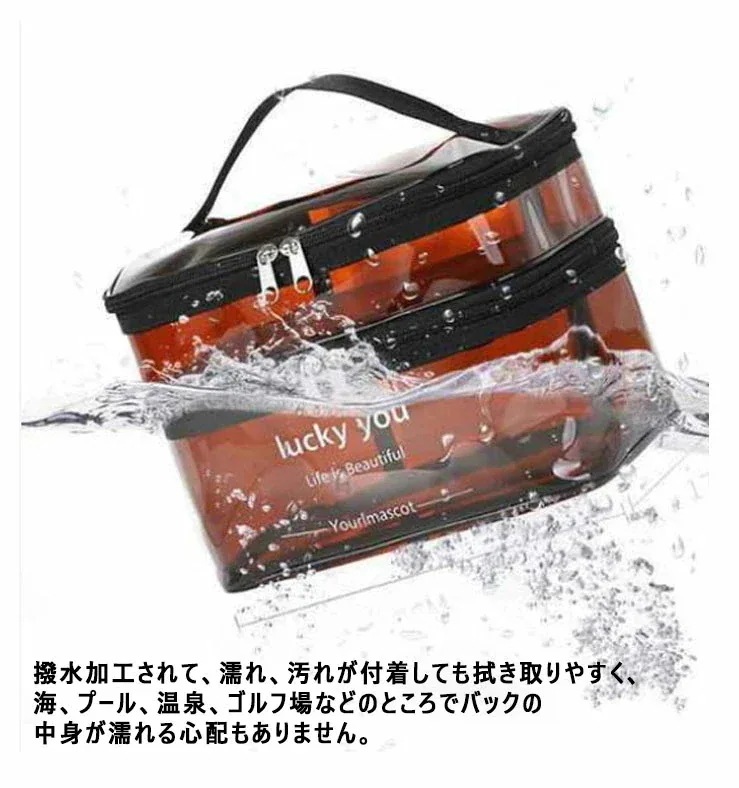 お早めに機能的 ポーチ 化粧ポーチ 防水 可愛い 透明 大きめ 大容量 小物入れ レディース 撥水 大人 かわいい ポーチ ポーチ コスメ 小物 プレゼント ギフト 小物収納_2