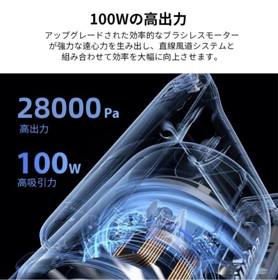掃除機 コードレス コードレス掃除機 人気 サイクロン式 強力吸引 28000Pa 充電式 軽量ハンディ掃除機 スティック 一人暮らし ジェネリック家電_2