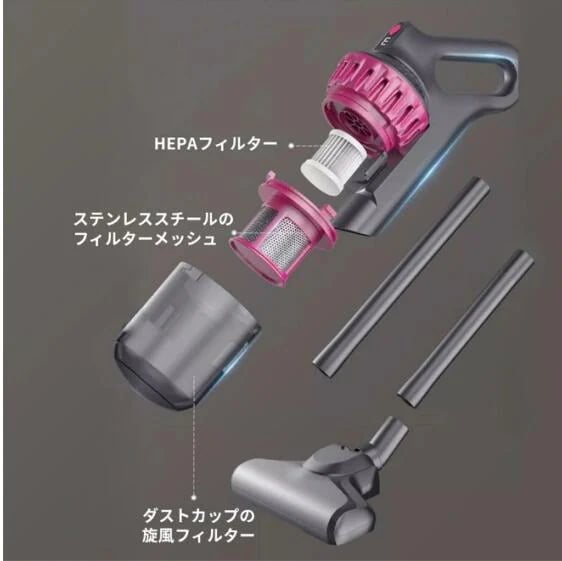 掃除機 コードレス コードレス掃除機 人気 サイクロン式 強力吸引 28000Pa 充電式 軽量ハンディ掃除機 スティック 一人暮らし ジェネリック家電_4