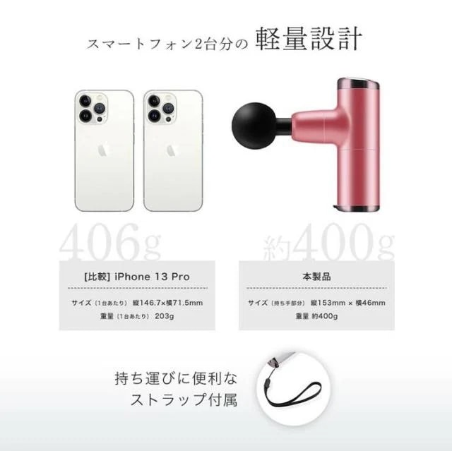 マッサージガン マッサージ器 マッサージ機 効果 軽量 筋膜 リリース ガン 美容 電動 ハンディ 振動 解消 肩 腰 背中 足裏_9