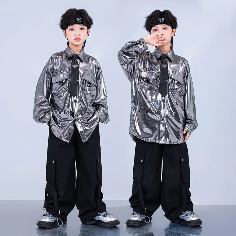 【97% 好評価率】児童街舞潮服少年合唱公演服男児潮クールスパンコールhiphop街舞潮服