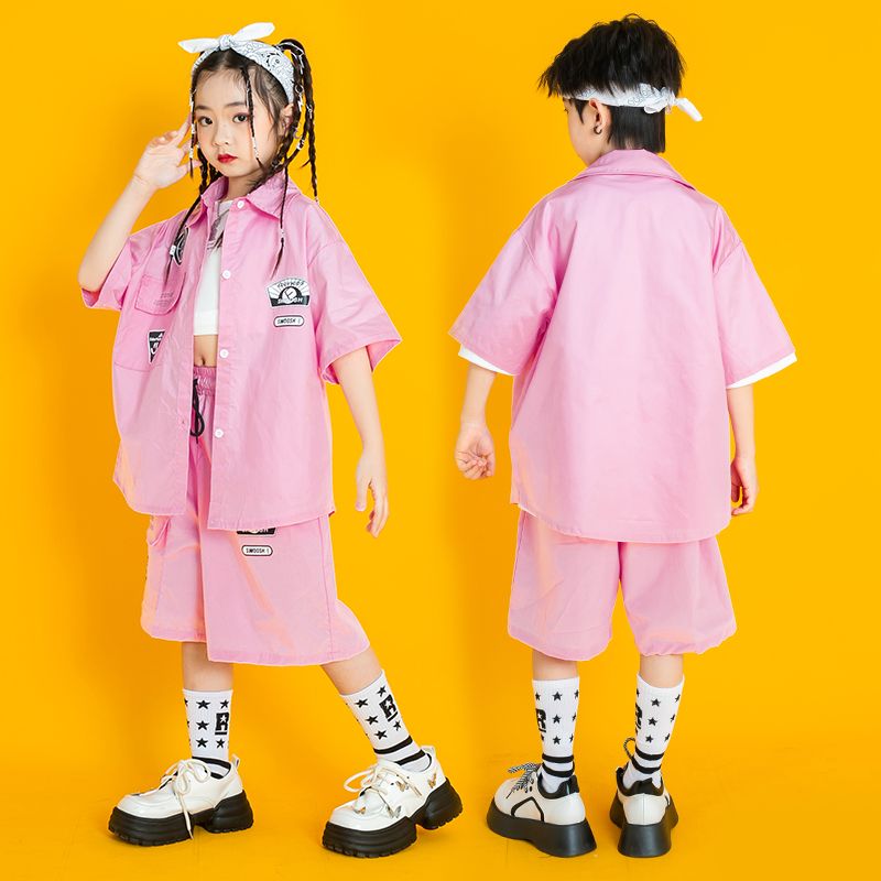 子供服のストリートダンスのファッション服の男の子のヒップホップセットhiphopファッションブランドの女の子はジャズダンスの衣装を着てショーをします