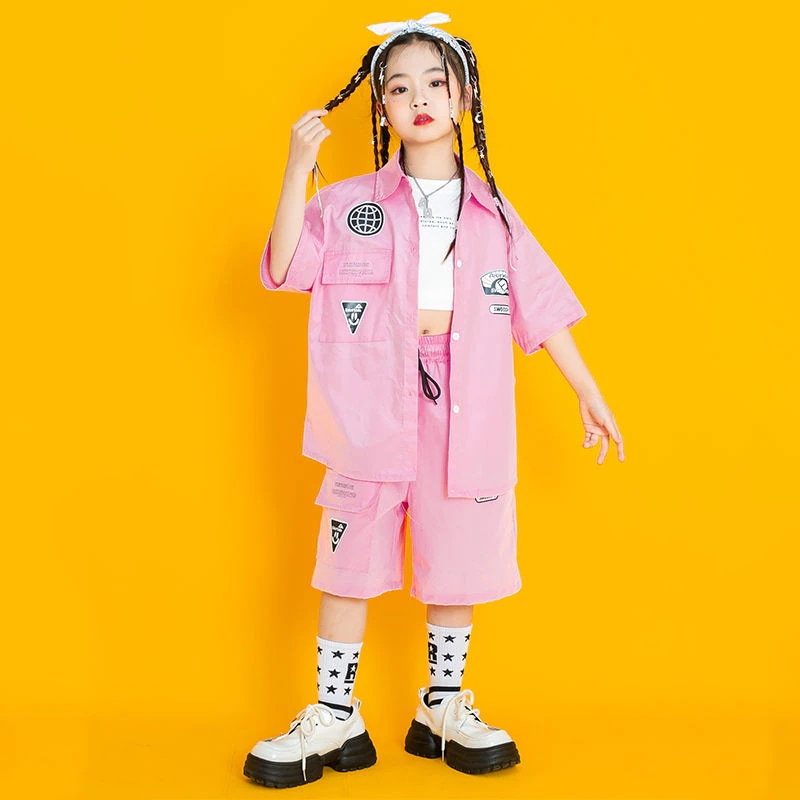 子供服のストリートダンスのファッション服の男の子のヒップホップセットhiphopファッションブランドの女の子はジャズダンスの衣装を着てショーをします