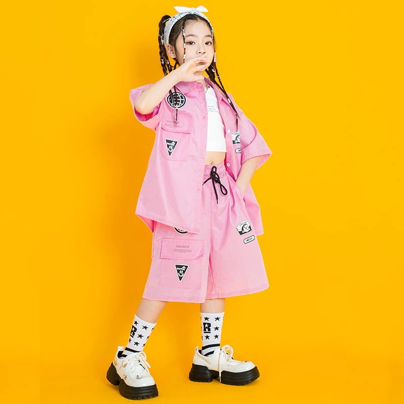 子供服のストリートダンスのファッション服の男の子のヒップホップセットhiphopファッションブランドの女の子はジャズダンスの衣装を着てショーをします