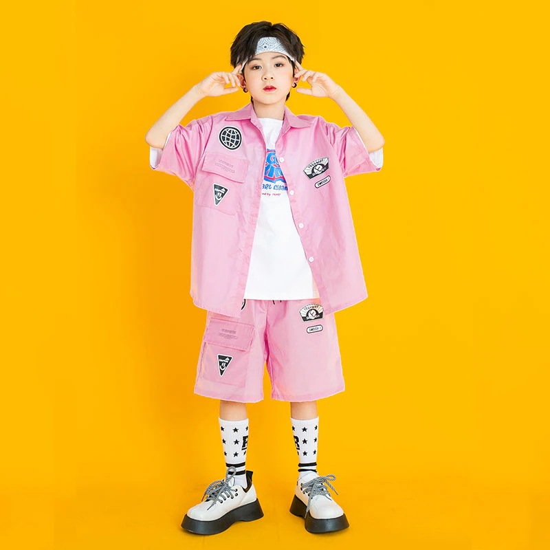 子供服のストリートダンスのファッション服の男の子のヒップホップセットhiphopファッションブランドの女の子はジャズダンスの衣装を着てショーをします