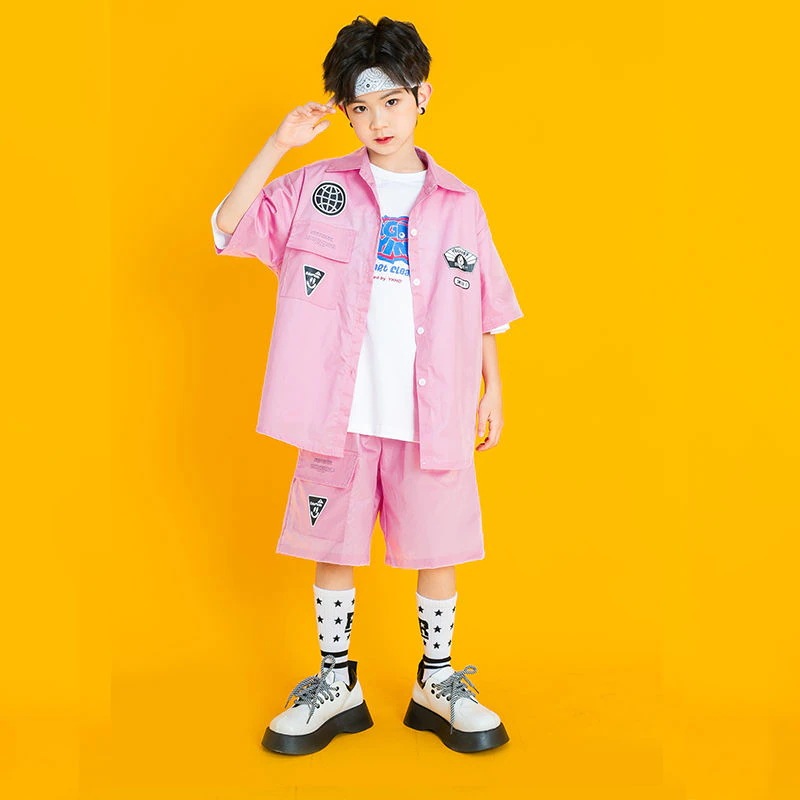 子供服のストリートダンスのファッション服の男の子のヒップホップセットhiphopファッションブランドの女の子はジャズダンスの衣装を着てショーをします