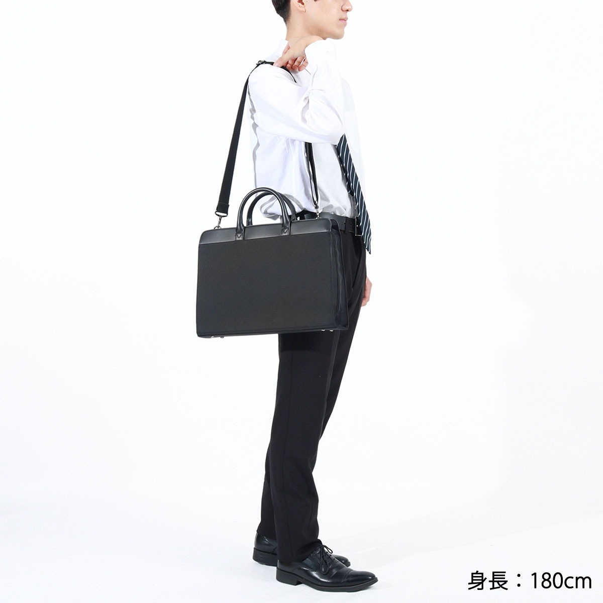 当店限定モデル ビジネスバッグ KABARENTO 2WAY 肩掛け ショルダー リクルートバッグ 就活 A4 自立 底鋲 通勤 面接 黒 軽量 メンズ 10931_2