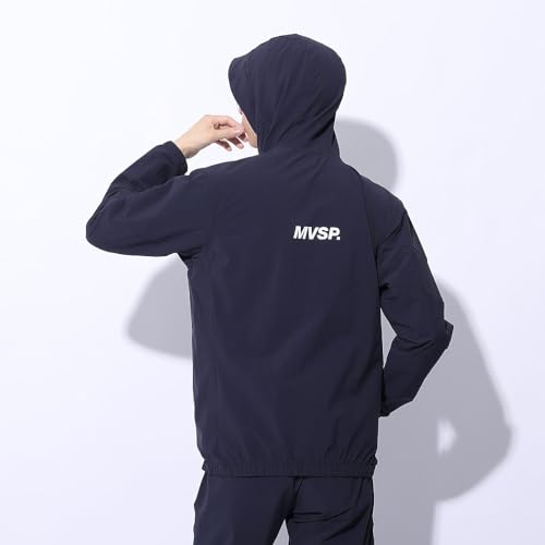 [ムーブスポーツ] クロス デサント フードありなし 4WAYストレッチナイロン バイカラーフルジップ はっ水 UVカット(UPF50 ) 接触冷感 メンズ 夏 日差し 雨 NV(DMMXJF13)