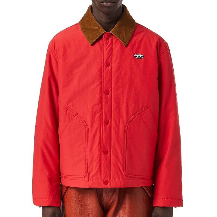 コーチジャケット メンズ W-YULE オーバルDロゴパッチ 襟コーデュロイ切替 die-m-o-f4-062