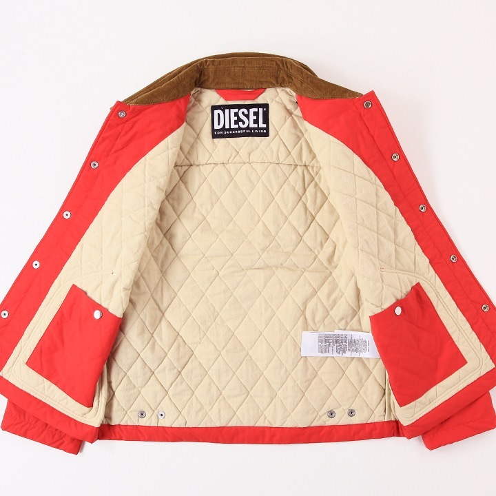 コーチジャケット メンズ W-YULE オーバルDロゴパッチ 襟コーデュロイ切替 die-m-o-f4-062