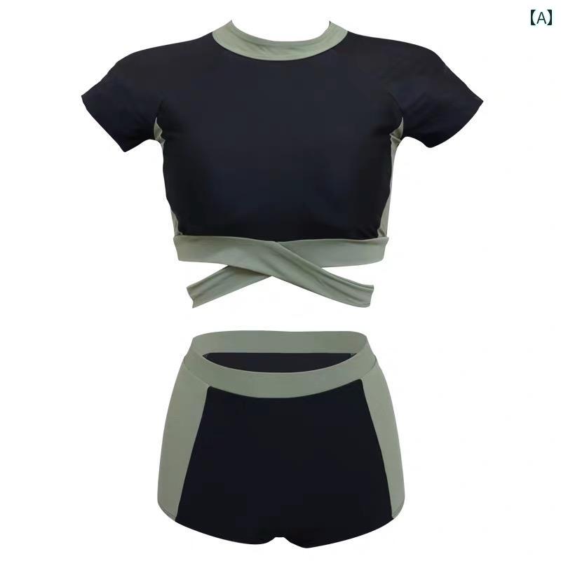 水着 レディース 韓国 イン フェアリー 魅惑的 保守的 学生 さわやか ハイウエスト カバー 腹 スリム スプリット 海 プール レジャー 海水浴 夏 スイムウェア