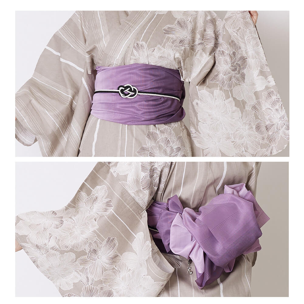 浴衣　セット　レディース　浴衣セット　兵児帯　ゆかた　綿麻　麻混　半身　浴衣　帯セット　２点セット　女性浴衣　対丈浴衣