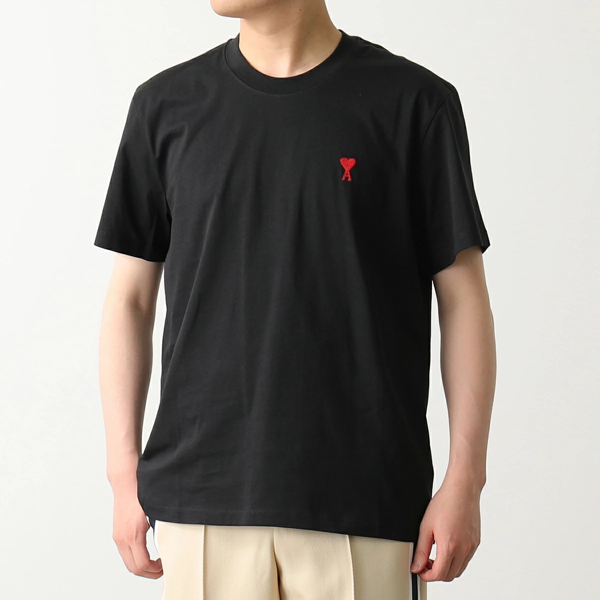 ami paris アミパリス Tシャツ BFUTS001.724 メンズ 半袖 カットソー ハートロゴ刺繍 ロゴT クルーネック コットン カラー3色