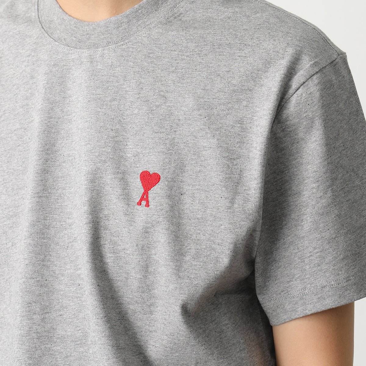 ami paris アミパリス Tシャツ BFUTS001.724 メンズ 半袖 カットソー ハートロゴ刺繍 ロゴT クルーネック コットン カラー3色