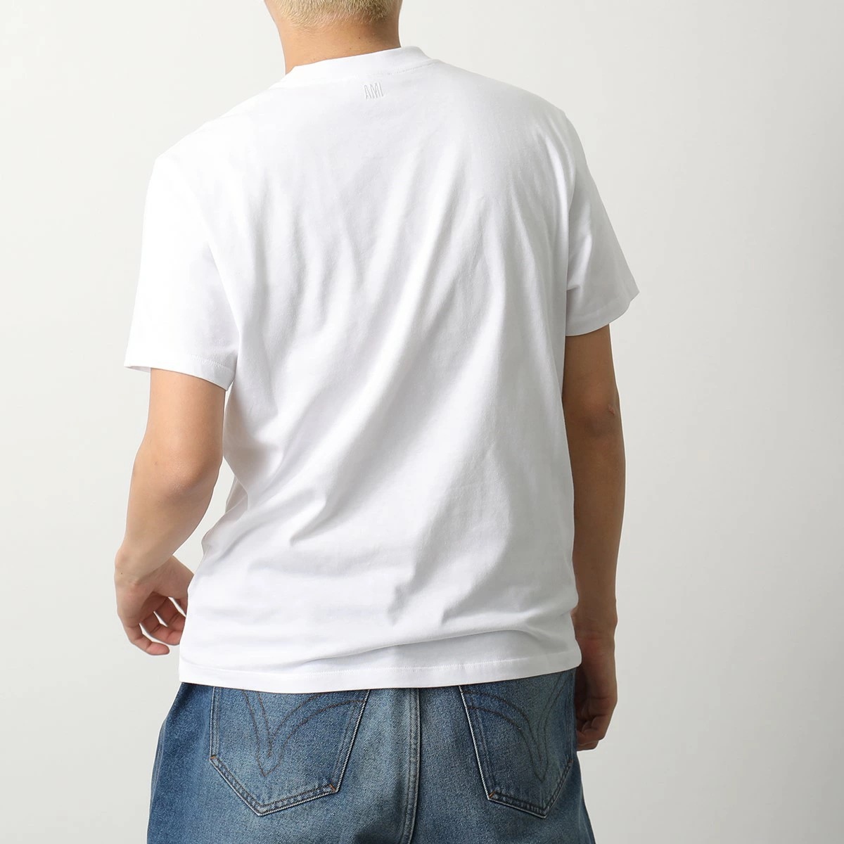 ami paris アミパリス Tシャツ BFUTS001.724 メンズ 半袖 カットソー ハートロゴ刺繍 ロゴT クルーネック コットン カラー3色
