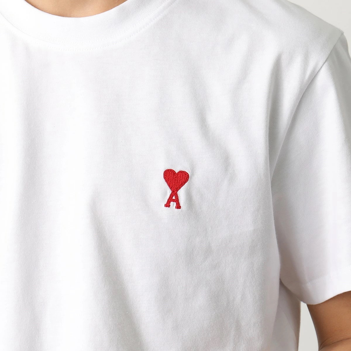 ami paris アミパリス Tシャツ BFUTS001.724 メンズ 半袖 カットソー ハートロゴ刺繍 ロゴT クルーネック コットン カラー3色