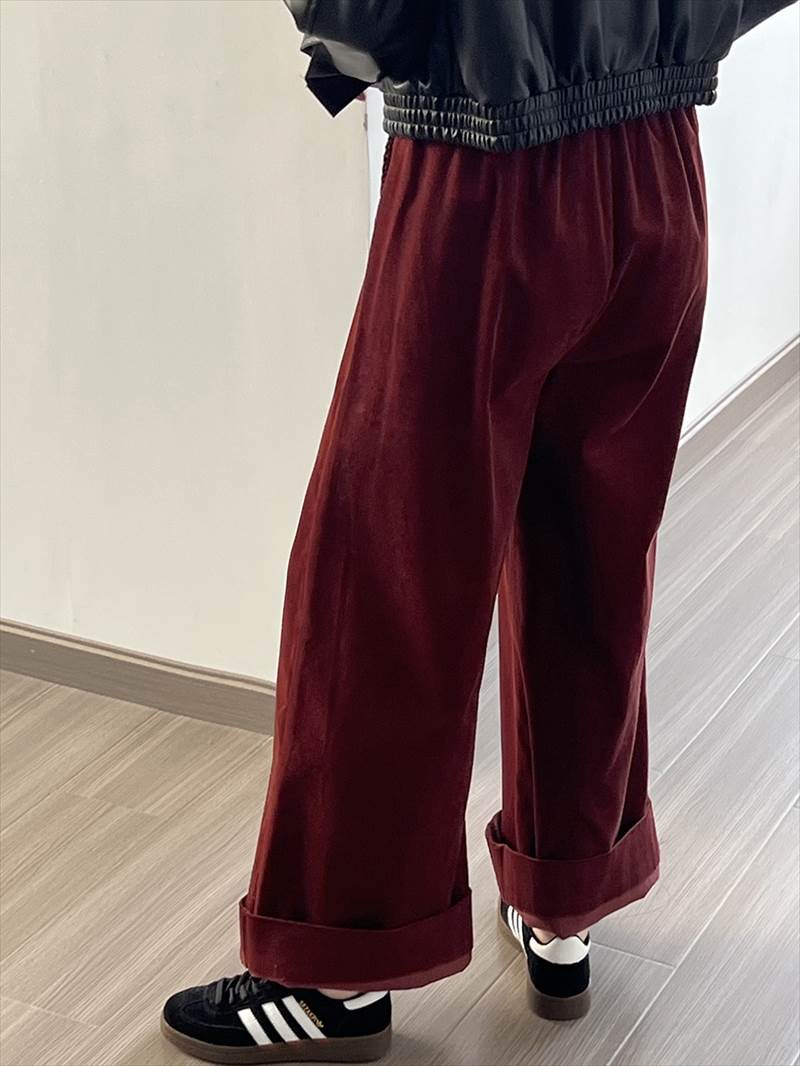 ボトムス レディース コーデュロイパンツ ワイドパンツ タック 長ズボン ハイウエスト ポケット ロールアップ 大人可愛い シンプル カジュアル 大人女子 おしゃれ お洒落 かっこいい こなれ感 ラフ