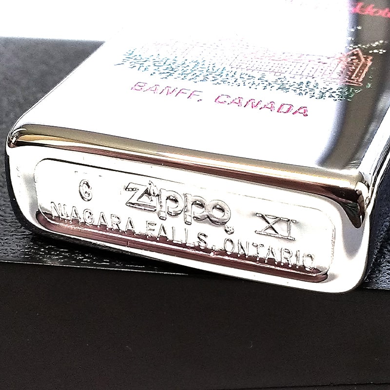 ZIPPO スリム カナダ製 1995年製 バンフ スプリングス ホテル オンタリオ製 ジッポ ライター ビンテージ レア 廃盤 かっこいい 未使用品 絶版 ヴィンテージ メンズ 珍しい シルバー