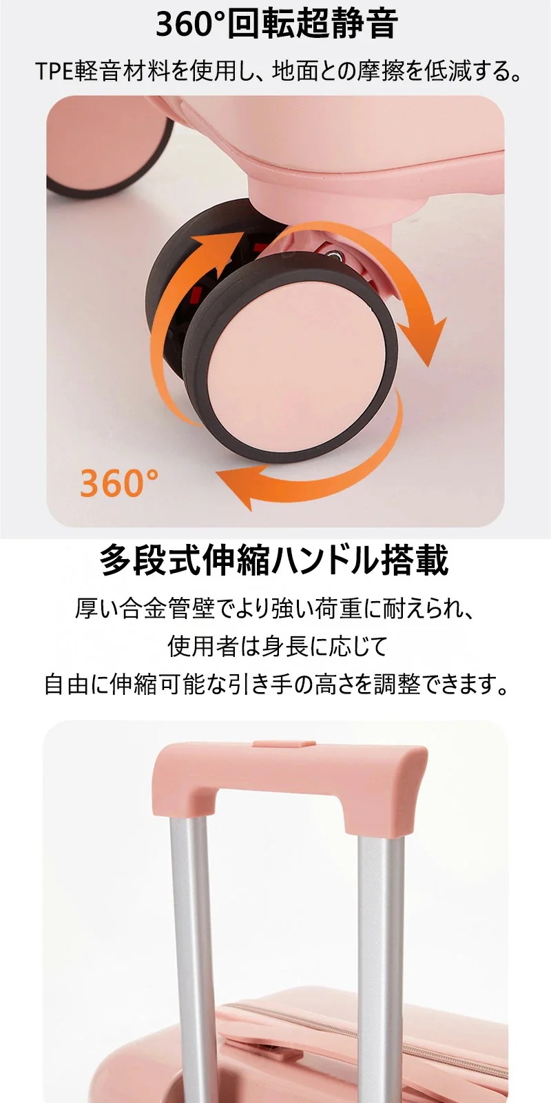 スーツケース 2個セット 牛乳 アイスクリーム Sサイズ Mサイズ 20インチ 24インチ USBポート カップホルダー 可愛い 子供 キャリーケース ジッパー おしゃれ 大容量 キャリーバッグ 機内