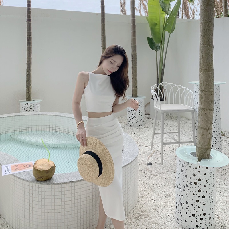 セットアップ レディース スカート タンクトップ プルオーバー クロップド丈 ミディアム丈 ノースリーブ ノースリ ラウンドネック ハイウエスト スリット バックスリット 伸縮性 上下セット セットアップ レディース スカート タンクトップ プルオーバー クロップド丈 ミディアム丈 ノースリーブ ノースリ ラウンドネック ハイウエスト スリット バックスリット 伸縮性 上下セット