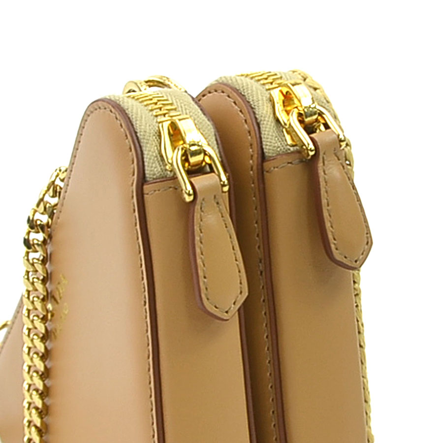 プラダ PRADA ショルダーバッグ クロシェ ミニポーチ レザー/ビスコース ベージュ レディース 1NR015 h31454a プラダ PRADA ショルダーバッグ クロシェ ミニポーチ レザー/ビスコース ベージュ レディース 1NR015 h31454a