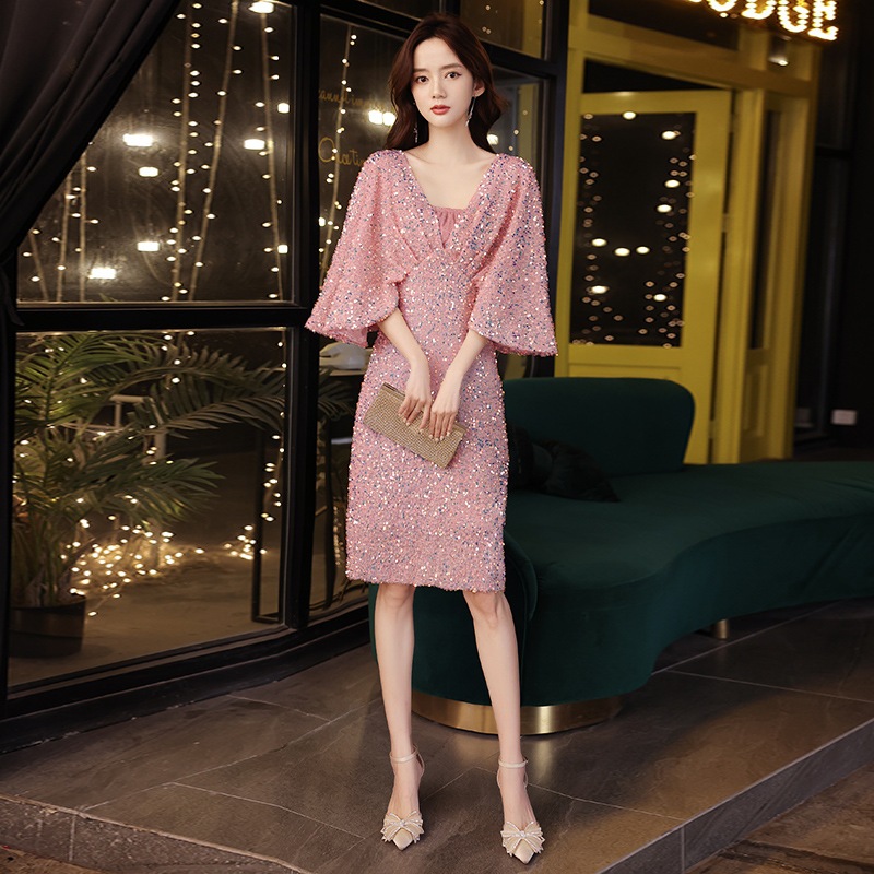 女性のための小さなドレス夏の気質ピンクバンケットパーティーバースデーパーティーホストドレスは通常着用できます 女性のための小さなドレス夏の気質ピンクバンケットパーティーバースデーパーティーホストドレスは通常着用できます