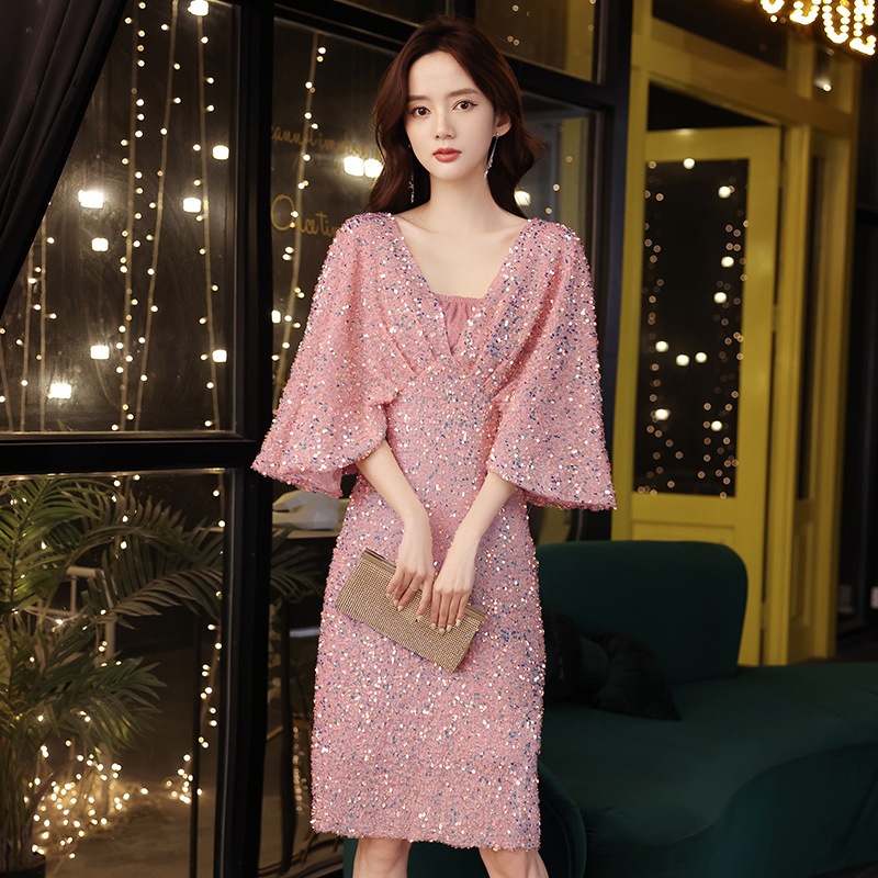 女性のための小さなドレス夏の気質ピンクバンケットパーティーバースデーパーティーホストドレスは通常着用できます 女性のための小さなドレス夏の気質ピンクバンケットパーティーバースデーパーティーホストドレスは通常着用できます