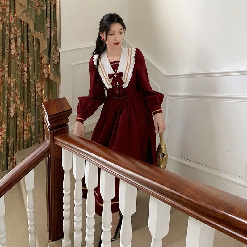 2024 春 ワンピース ロリータスカート コスプレ かわいい弓 王女 秋フランス 超妖精パールレースネイビーカラーウエスト 中間 長さ 結婚式 ドレス パーティードレス お呼ばれ 披露宴 2024 春 ワンピース ロリータスカート コスプレ かわいい弓 王女 秋フランス 超妖精パールレースネイビーカラーウエスト 中間 長さ 結婚式 ドレス パーティードレス お呼ばれ 披露宴