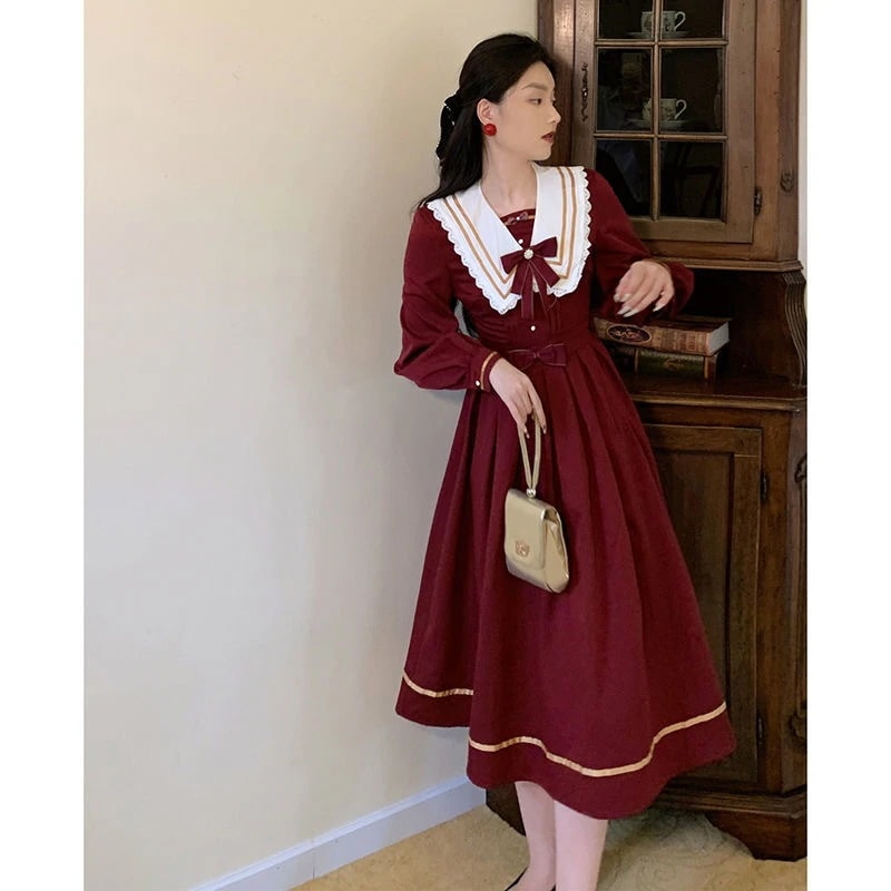 2024 春 ワンピース ロリータスカート コスプレ かわいい弓 王女 秋フランス 超妖精パールレースネイビーカラーウエスト 中間 長さ 結婚式 ドレス パーティードレス お呼ばれ 披露宴 2024 春 ワンピース ロリータスカート コスプレ かわいい弓 王女 秋フランス 超妖精パールレースネイビーカラーウエスト 中間 長さ 結婚式 ドレス パーティードレス お呼ばれ 披露宴