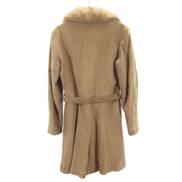 ヴィンテージ/80s USA製/スエードロングコート/ベージュ/ファー/毛皮 ヴィンテージ/80s USA製/スエードロングコート/ベージュ/ファー/毛皮