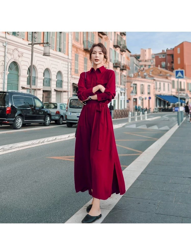 ワンピース ロングスカート シャツワンピース フレアワンピース ロング