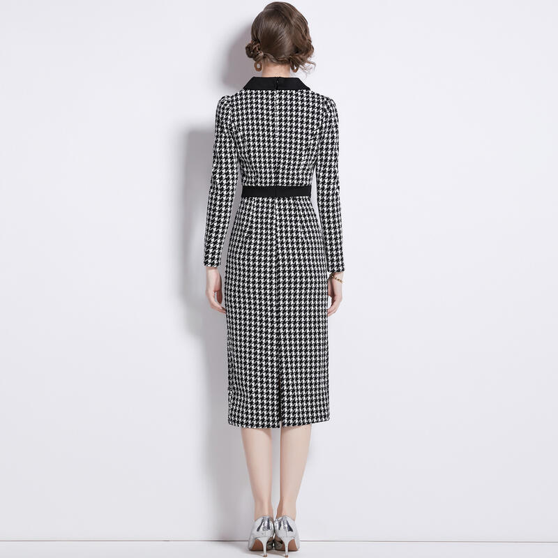 大特価S~3Lパーティー ドレス ロング フレアワンピ ワンピース ワンピ パーティードレス パーティーワンピ 結婚式 二次会 大きいサイズクラシカル系 レトロ感 上品感 定番黒白 千鳥柄 長袖 大特価S~3Lパーティー ドレス ロング フレアワンピ ワンピース ワンピ パーティードレス パーティーワンピ 結婚式 二次会 大きいサイズクラシカル系 レトロ感 上品感 定番黒白 千鳥柄 長袖