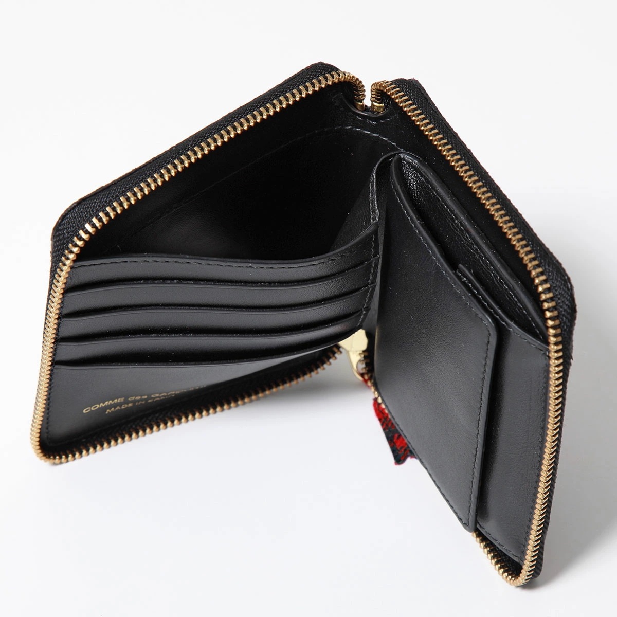 COMME des GARCONS コムデギャルソン 二つ折り財布 SA2100TP レディース ラウンドファスナー ミニ財布 タータンチェック カラー2色