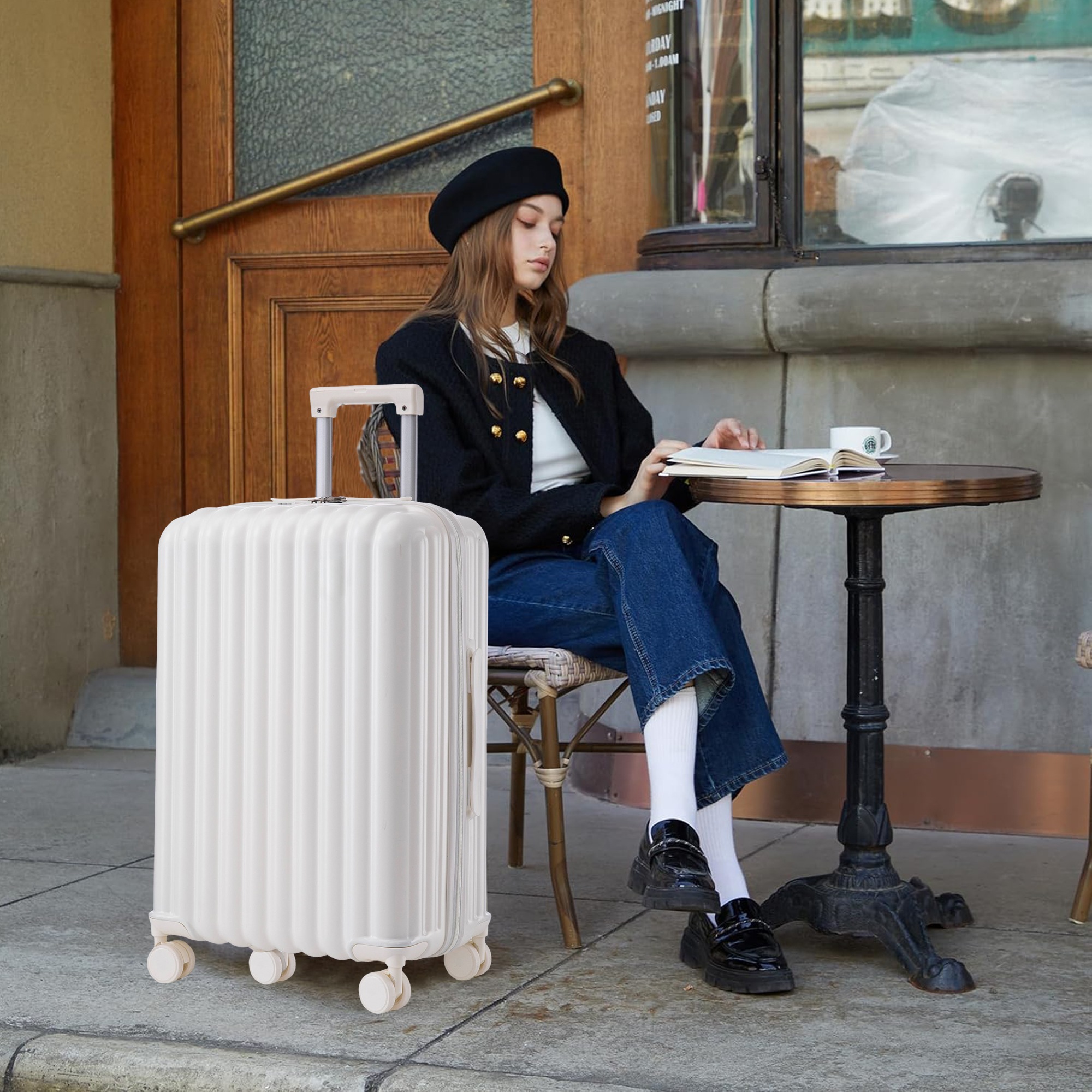 【国内発送&送·料·無·料】スーツケースドリンクホルダー付かわいい軽量ダブルキャスタースムーズ機内持ち込み静音USBポート付き静かおしゃれキャリーバッグLサイズ 【国内発送&送·料·無·料】スーツケースドリンクホルダー付かわいい軽量ダブルキャスタースムーズ機内持ち込み静音USBポート付き静かおしゃれキャリーバッグLサイズ