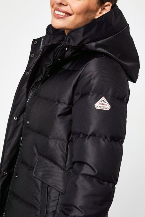 PHENIX / フェニックス レディース フーデッド ダウンジャケット ミドル丈 ブラック HWS017 0009