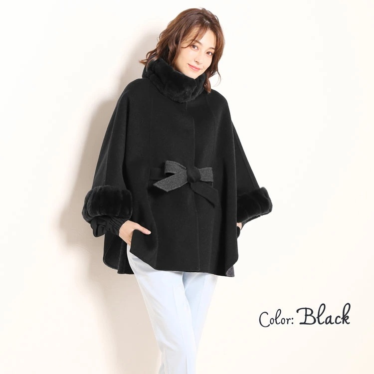 ウール＆カシミヤケープ