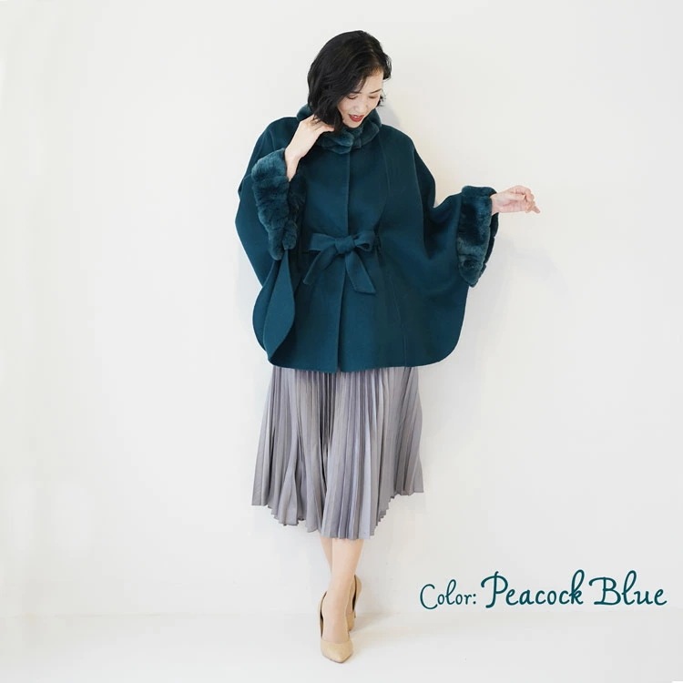 ウール＆カシミヤケープ