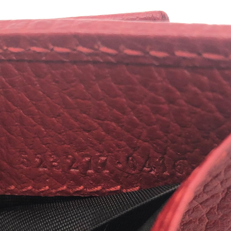 グッチ GUCCI 三つ折り財布 GGマーモント レザー レッド ユニ