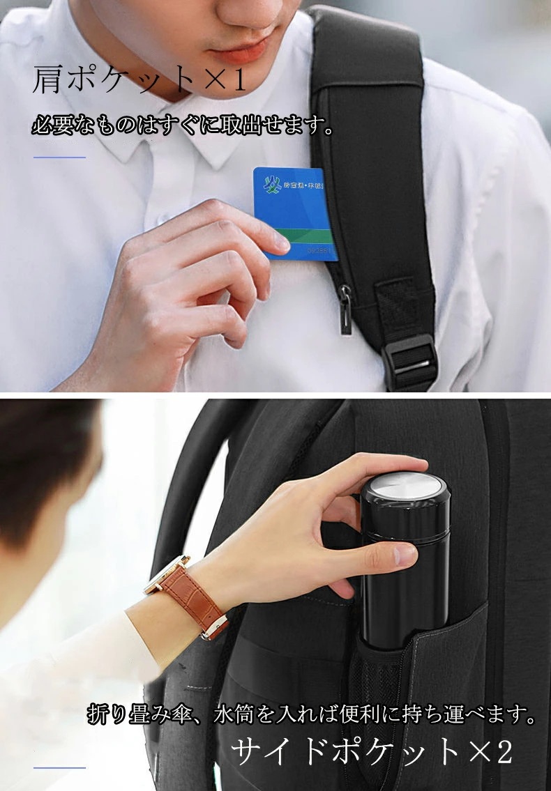 ビジネス リュック メンズ 大容量 防水 軽量 薄型 USB パソコン 多機能 バックパック レディース ユニセックス 通勤 通学 シンプル リュックサック バッグ カバン りゅっく 16 インチ