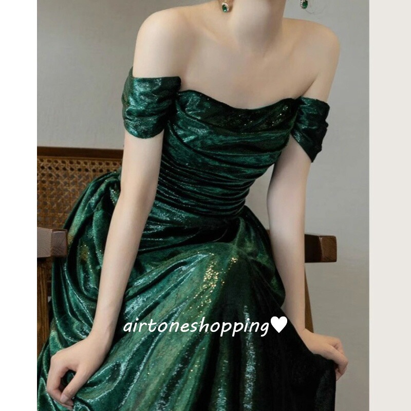 イブニングドレス 緑 オフショルダー ロングドレス 発表会ドレス グリーン オフショル キラキラドレス スパンコール パーティードレス オシャレ キレイめ S M L XL XXL イブニングドレス 緑 オフショルダー ロングドレス 発表会ドレス グリーン オフショル キラキラドレス スパンコール パーティードレス オシャレ キレイめ S M L XL XXL