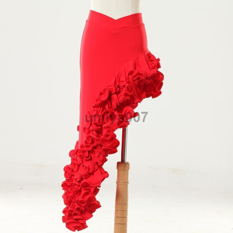 社交ダンスドレス 　衣類　赤と黒 フレアスカート 社交ダンスドレス 衣類 赤と黒 フレアスカート 子供 ダンス スカート