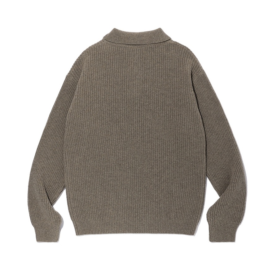 StrayKids着用/クレストハーフジップアップニット_brown/韓国の人気商品 大学生ファッション 男女兼用 デイリールック StrayKids着用/クレストハーフジップアップニット_brown/韓国の人気商品 大学生ファッション 男女兼用 デイリールック
