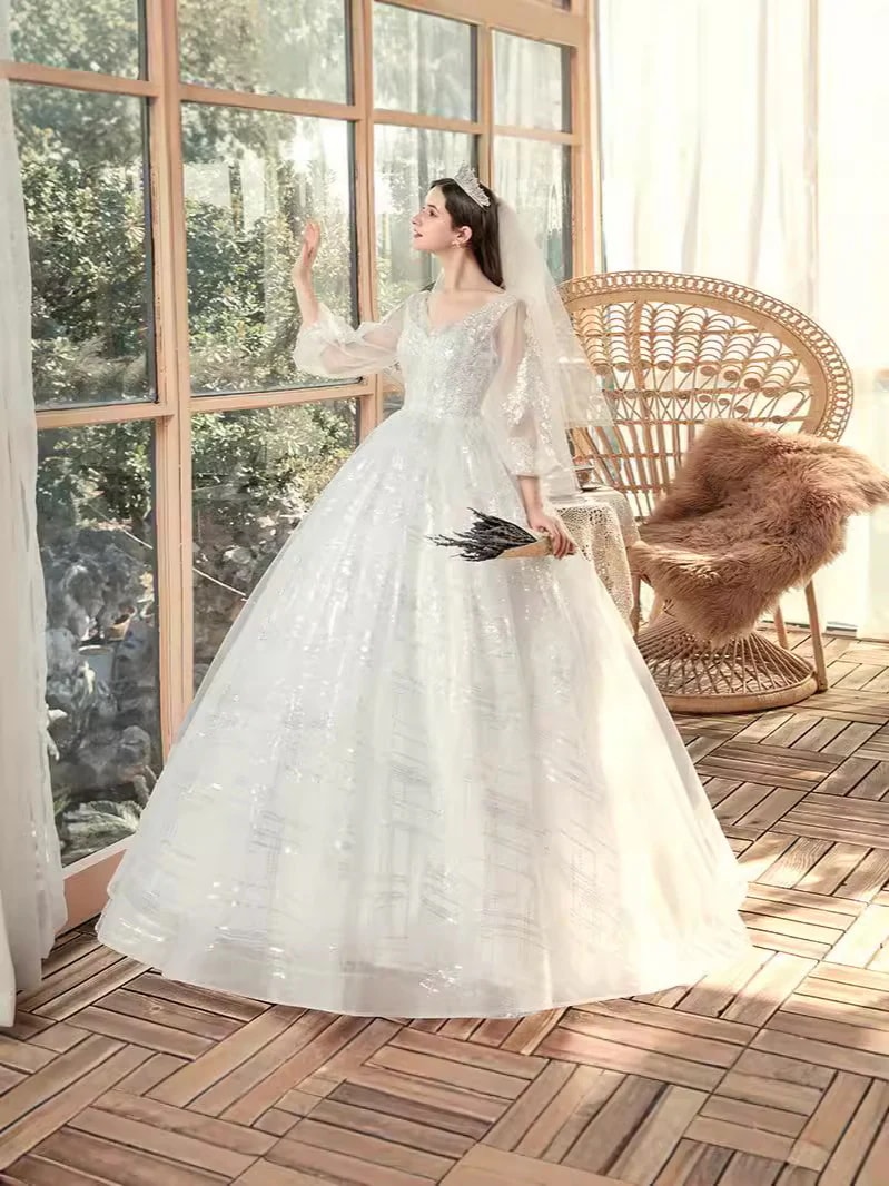 白 花嫁 結婚式 ウェディングドレスドレス Aラインドレス 安い 挙式 二次会 ブライダル 大きいサイズ レディース ロングドレス 袖あり白 レース プリンセスライン 撮影 編み上げ式 白 花嫁 結婚式 ウェディングドレスドレス Aラインドレス 安い 挙式 二次会 ブライダル 大きいサイズ レディース ロングドレス 袖あり白 レース プリンセスライン 撮影 編み上げ式