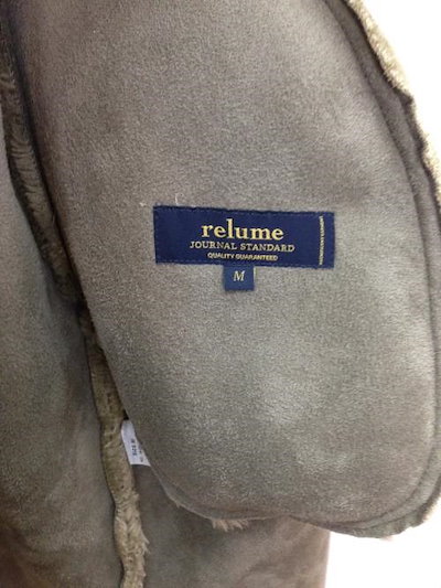 【古着】JOURNAL STANDARD relume ジャーナルスタンダード レリューム フェイクムートン ノーカラーボアコート M カーキブラウン/ア 【古着】JOURNAL STANDARD relume ジャーナルスタンダード レリューム フェイクムートン ノーカラーボアコート M カーキブラウン/ア